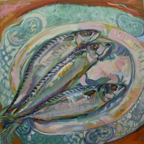 MACKEREL ON SPECIAL PLATE by Dinah Priestly (nee Dyas)