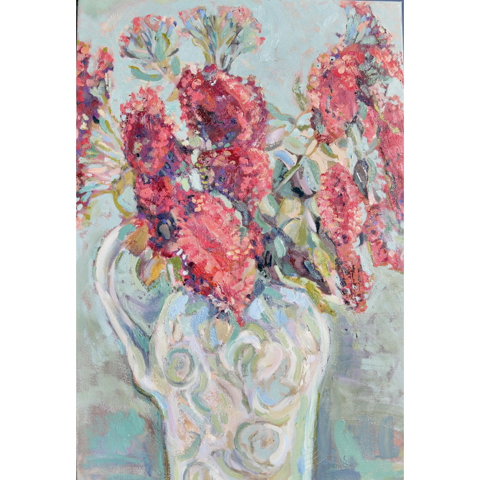 SEDUM IN MY FAVORITE JUG by Dinah Priestly